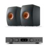 Audiolab 6000A MKII sztereó erősítő + Ker LS50 Meta polc hangfal, szettben - fekete/fekete 