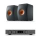Audiolab 6000A MKII sztereó erősítő + Ker LS50 Meta polc hangfal, szettben - fekete/fekete 