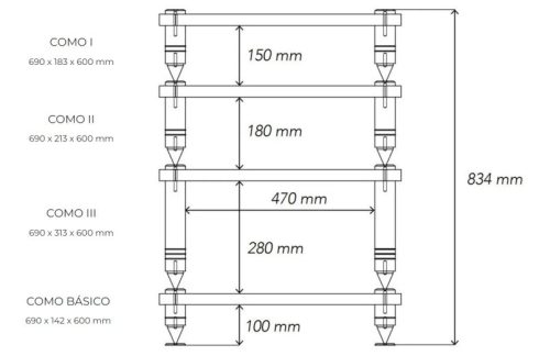 NorStone Como I audiofil készüléktartó állvány - fekete bőr