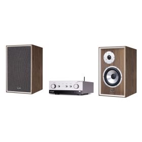   LEAK Stereo 230 sztereó erősítő + Sandwich 150 hangfal, szettben - ezüst/dió