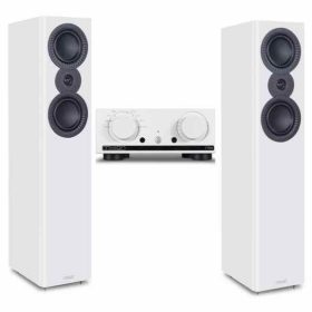   Mission 778X sztereó erősítő + Mission LX-4 MKII hangfal, szettben - ezüst/fehér