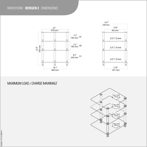 NorStone Bergen 2 Hifi készüléktartó állvány fekete 