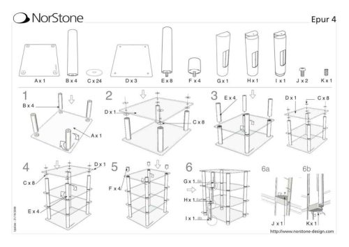 NorStone Epur 4 Hifi készüléktartó állvány - fekete