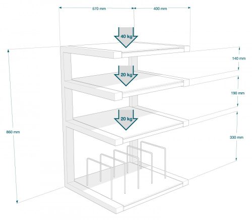 NorStone Esse Hifi Vinyl készüléktartó állvány fekete