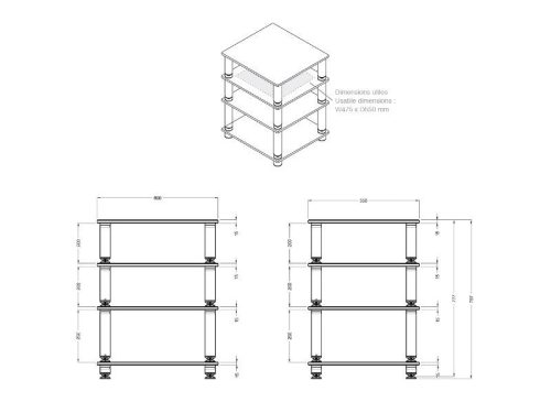 NorStone Stabbl Hifi készüléktartó állvány 