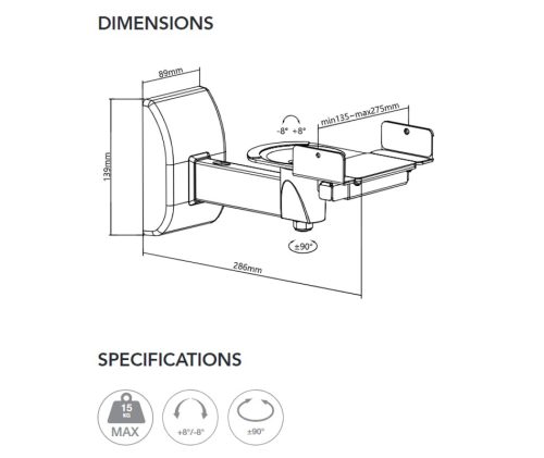 NorStone WM fali hangsugárzó tartó(pár) - fehér