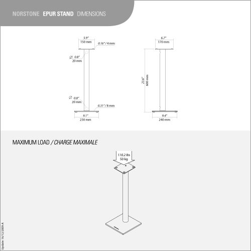 NorStone Epur hangfal állvány ezüst