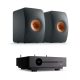Quad Artera Solus Play sztereó erősítő + KEF LS50 Meta polc hangfal, szettben (fekete/fekete