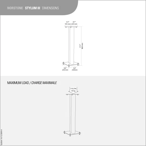 NorStone Stylum 3 hangfal állvány fehér