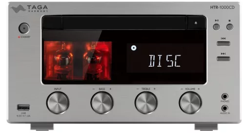 Taga Harmony HTR-1000CD v.3  erősítő + WiiM Mini hálózati lejátszó, szettben - ezüst/fekete  