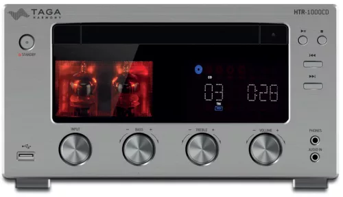 Taga Harmony HTR-1000CD v.3 erősítő + WiiM Ultra hálózati lejátszó, szettben - ezüst/ezüst