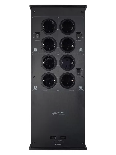 Taga Harmony PC-8000DC hálózati szűrő és kondicionáló - fekete