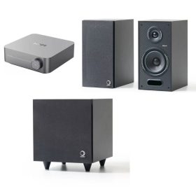   WiiM AMP hálózatképes sztereó erősítő  + Elipson Horus 6B hangfal + Horus 8S mélyláda, szettben - fekete/fekete