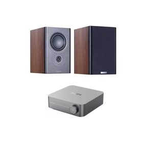   WiiM AMP hálózatképes sztereó erősítő  + Mission LX-2 MKII hangfal, szettben - szürke/dió