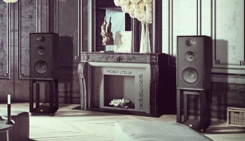 Wharfedale LINTON Heritage + állvány, szettben - fekete  