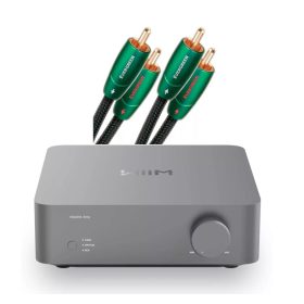   WiiM Vibelink AMP sztereó végerősítő szürke  + Audioquest Evergreen RCA kábel 60 cm, szettben  